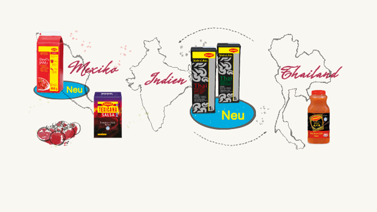 Die neue MAGGI Flavours of the World Produktvielfalt